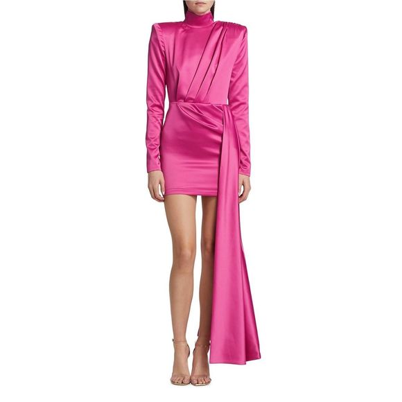 Michael Costello Collection Robbie Draped Minidress US 10 $675 - Picture 3 of 12